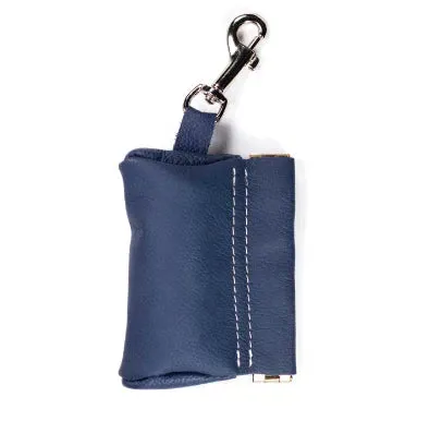 Leather Poop Bag Pouch - Purple