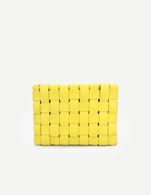 Lemon Lindy Woven Clutch Crossbody