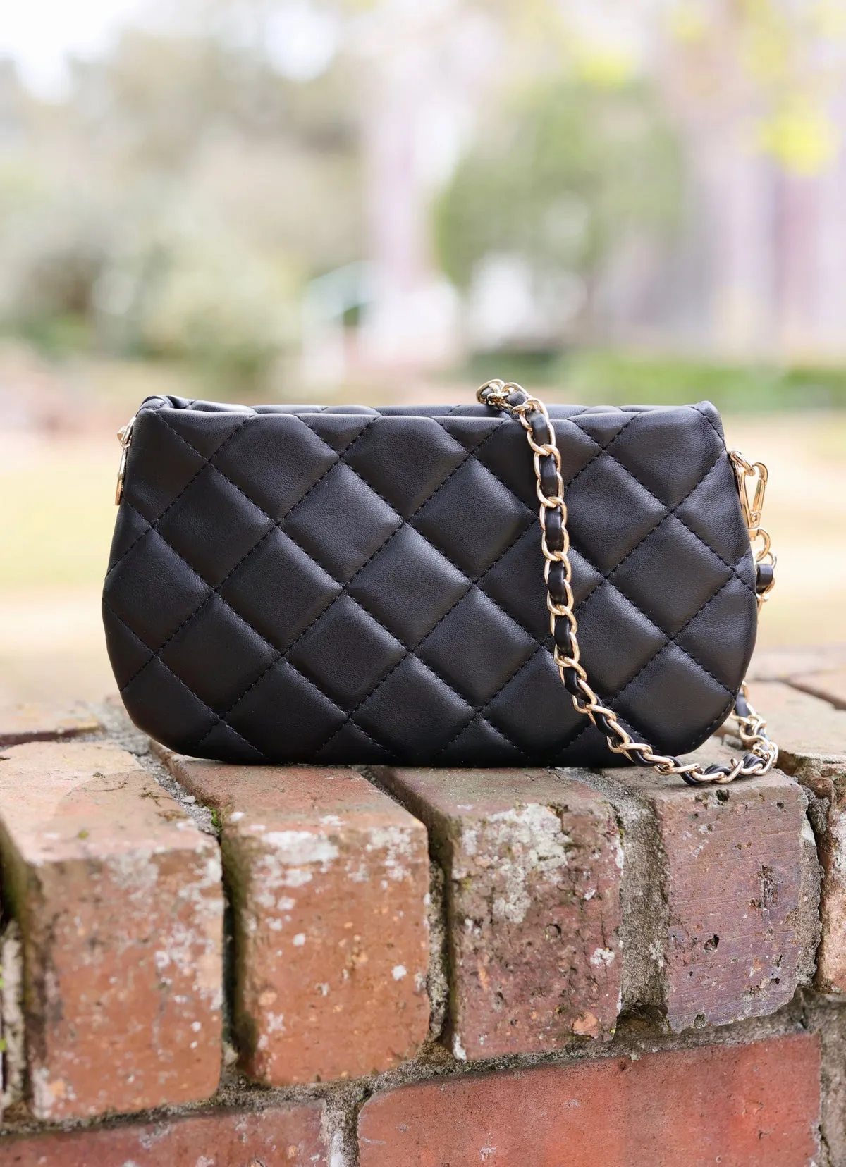 Livi Quilted Crossbody in Black