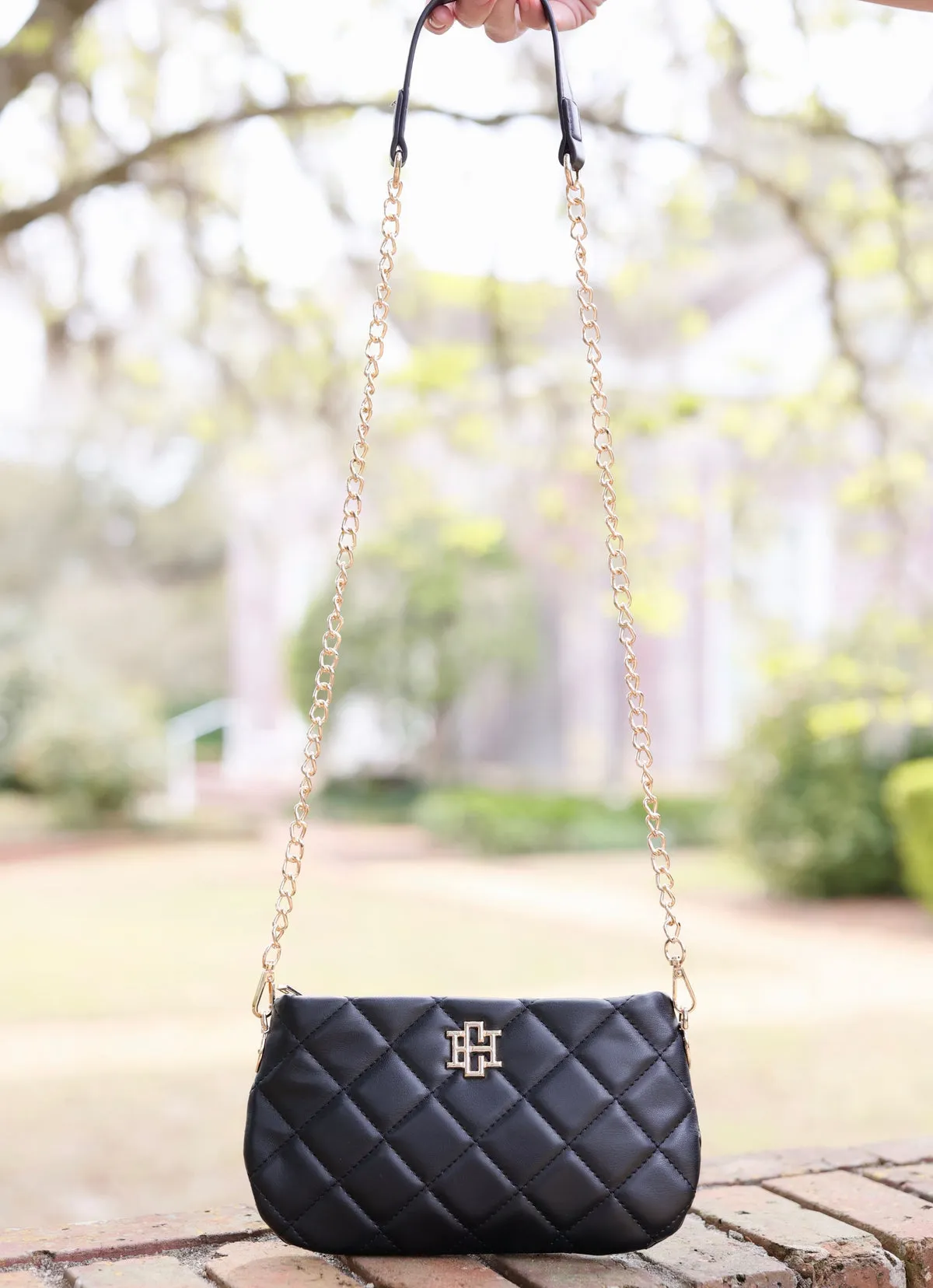 Livi Quilted Crossbody in Black