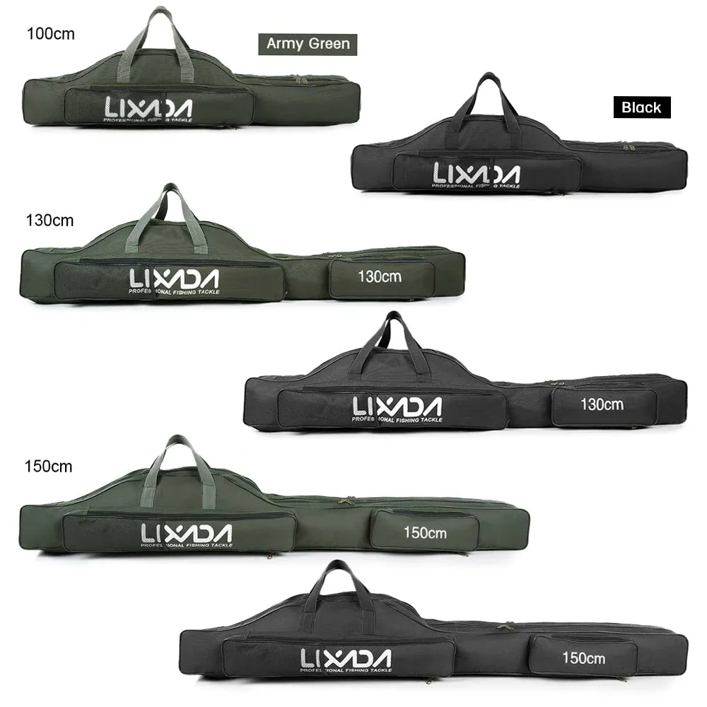 Lixada 210cm  Fishing Bag Portable Folding Fishing Rod Reel Bag Fishing Pole Gear Tackle Tool Carry Bag Storage Bag Organizer