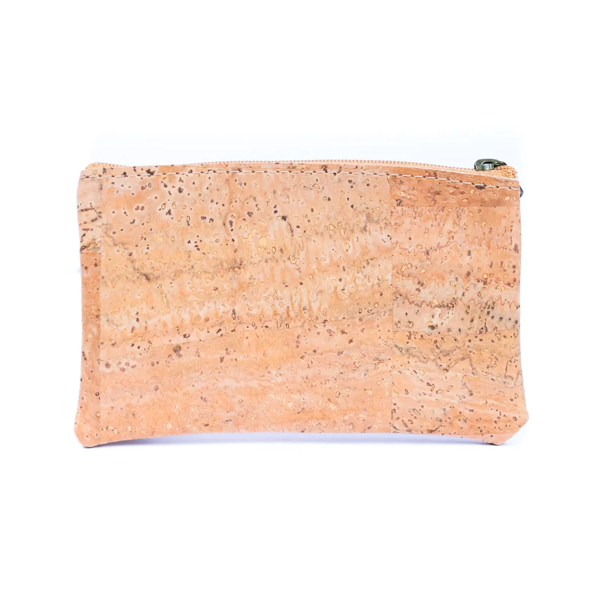 Long White Printed Cork Coin Purse with Dual Zipper Pockets BAGP-039 (5units)