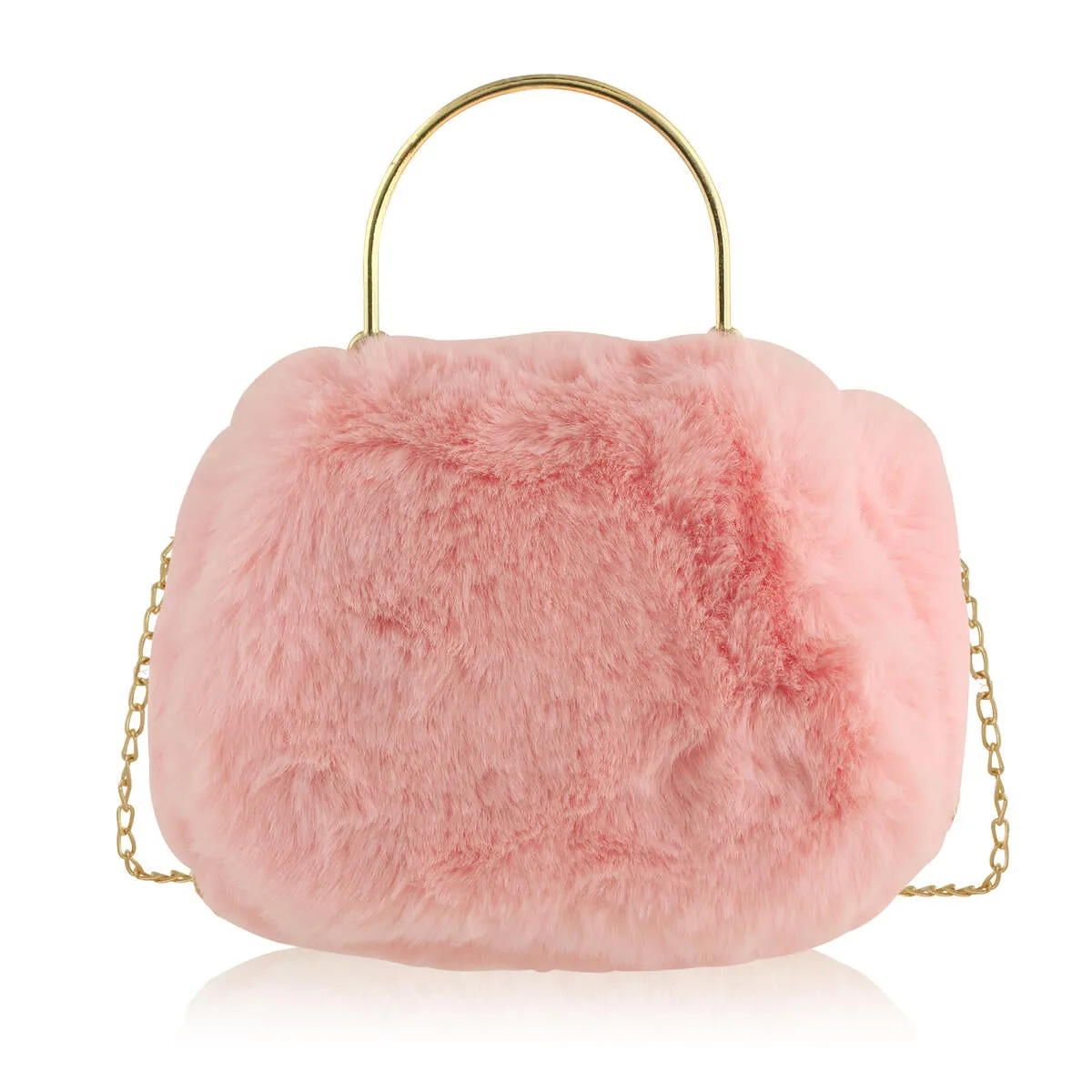 Lovie Faux Fur Pink Purse