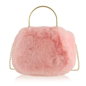 Lovie Faux Fur Pink Purse