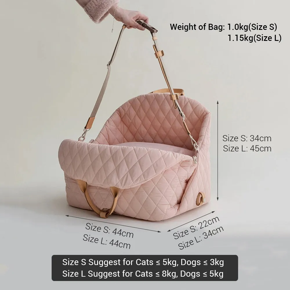 Luxury Pet Dog Carrier Bag | Cat Tote Bag | Travel Safety Dog Car Seat | Detachable Pet Bed Nest | Dog Accessories | Pet Booster