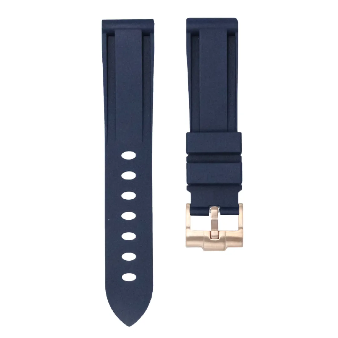 Marine Blue - Rubber Watch Strap For Longines Elegant Collection