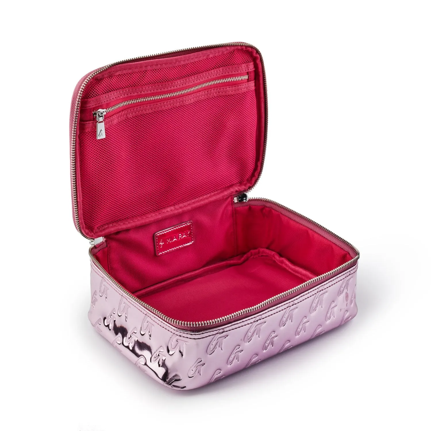 MEDIUM METALLIC MONOGRAM TOILETRY BAG - METALLIC PINK