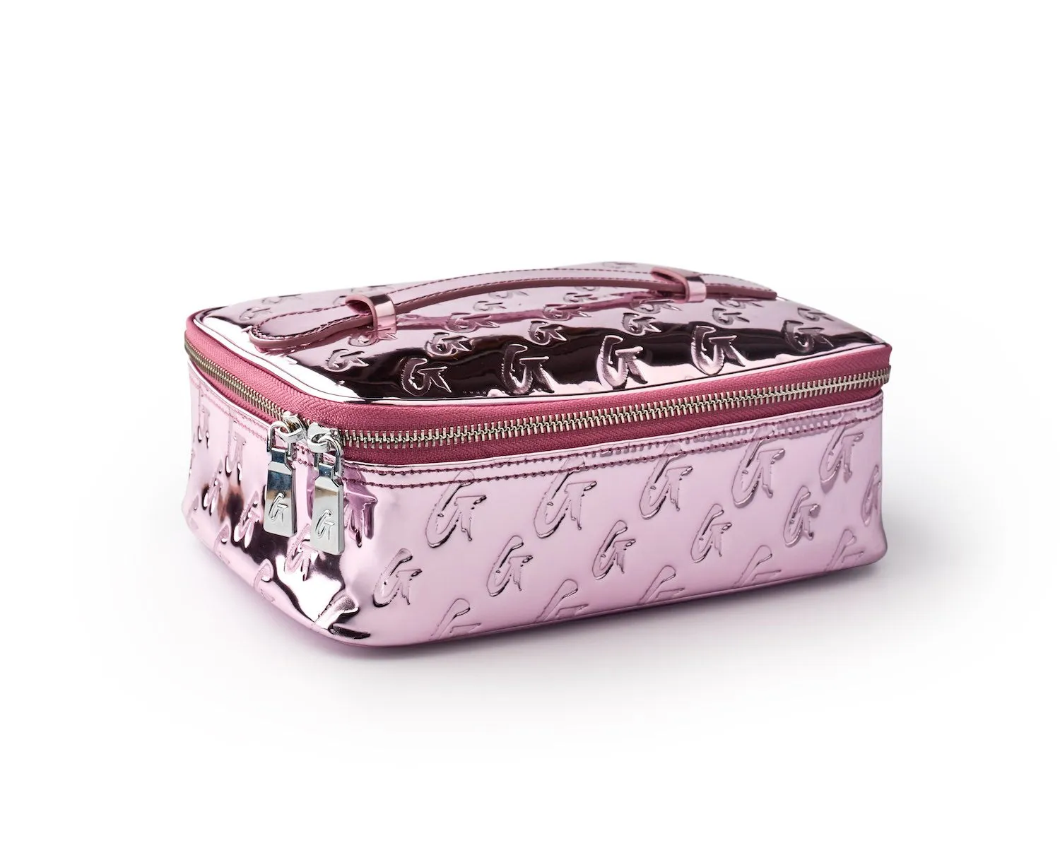 MEDIUM METALLIC MONOGRAM TOILETRY BAG - METALLIC PINK