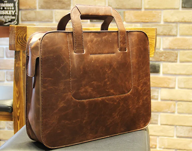 Mens Small Leather Work Handbag Briefcase Patterns Leather Pattern Business Bag Leather Craft Pattern