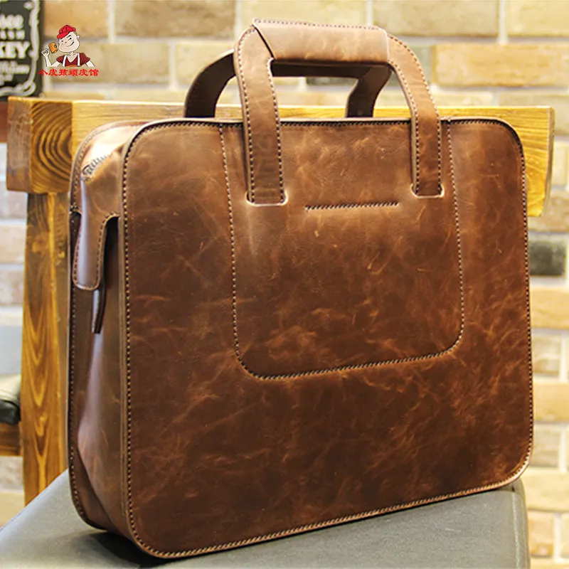 Mens Small Leather Work Handbag Briefcase Patterns Leather Pattern Business Bag Leather Craft Pattern