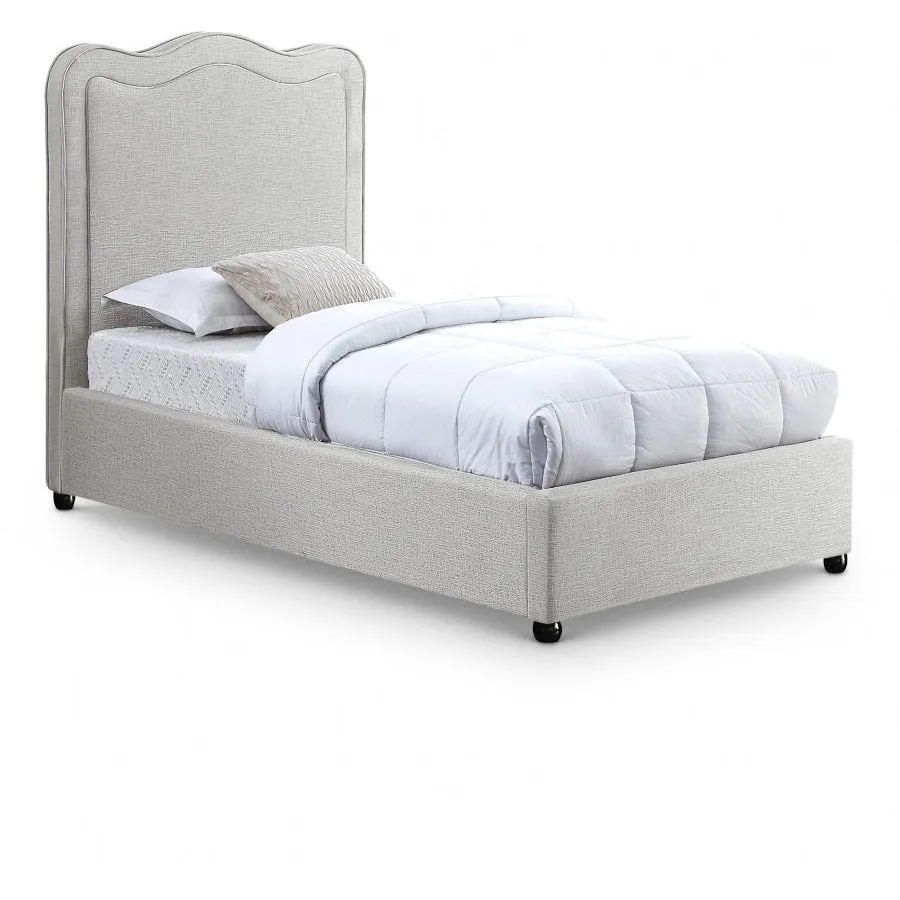 Meridian Furniture Felix Linen Textured Fabric Bed