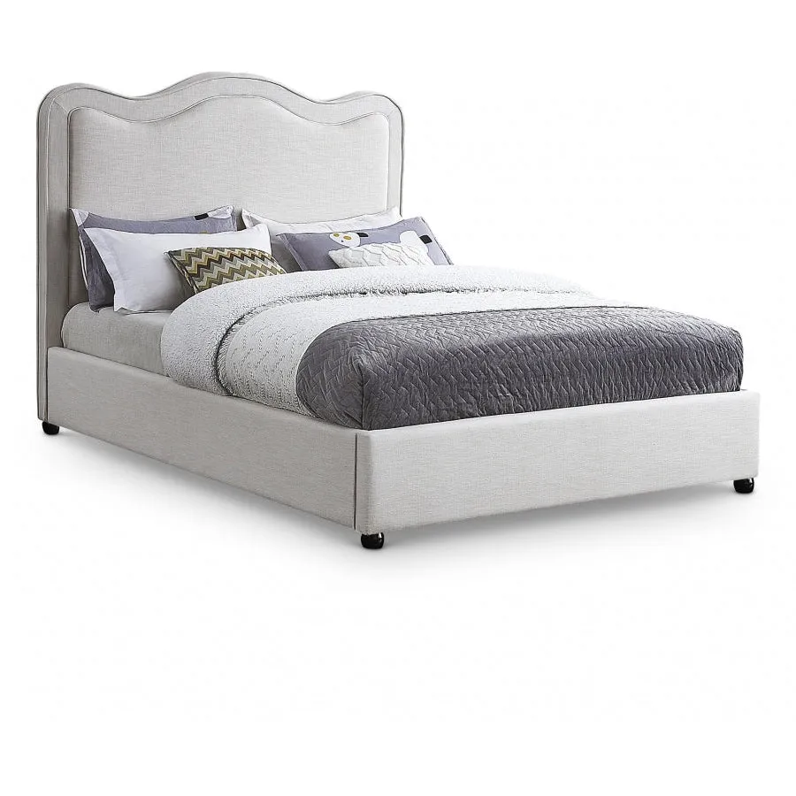 Meridian Furniture Felix Linen Textured Fabric Bed