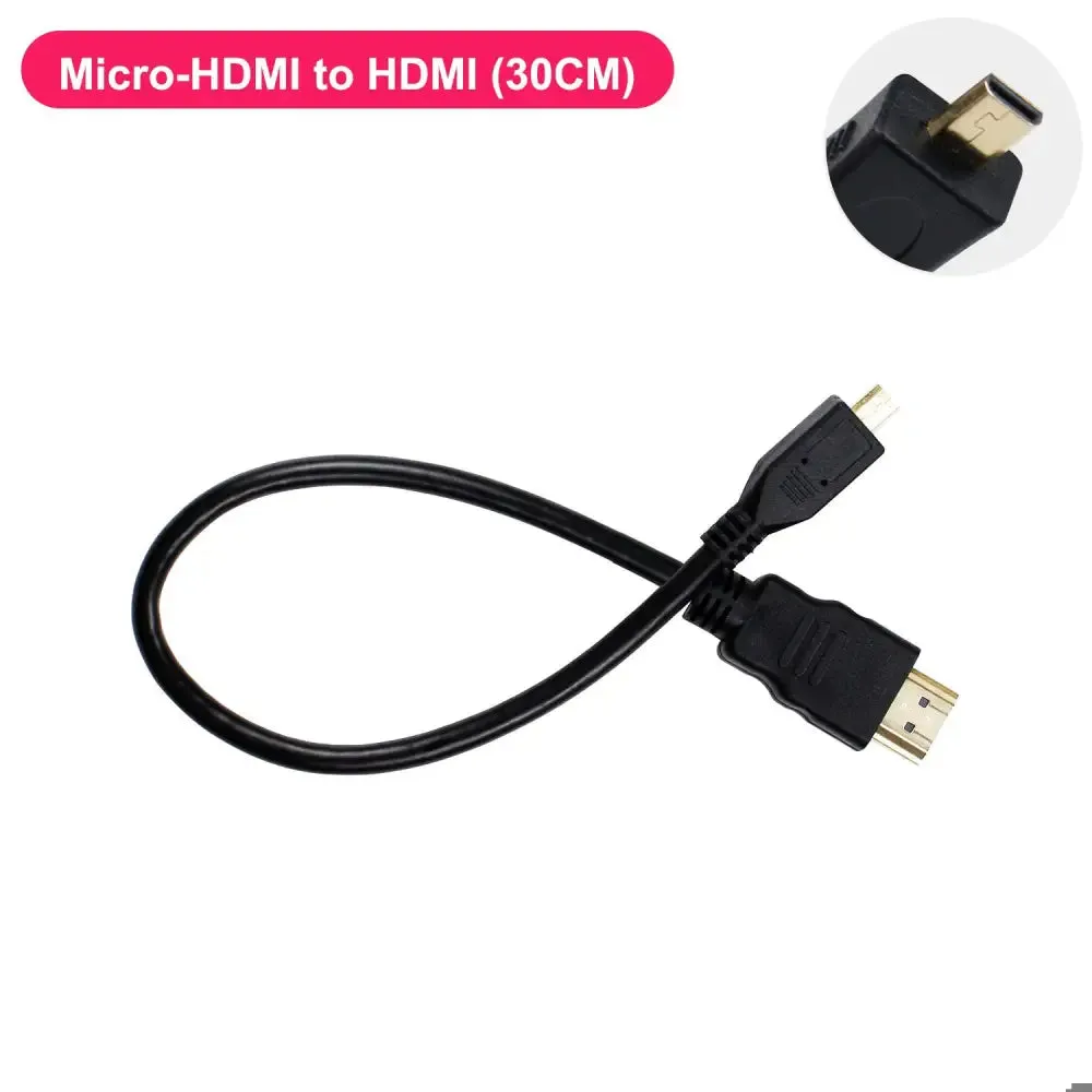 Micro-HDMI to HDMI cable for Raspberry Pi 5/4B--30CM