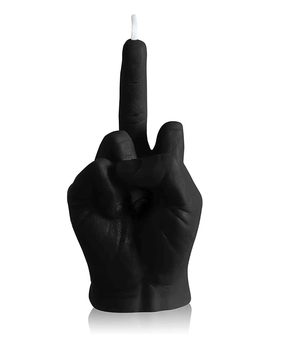 Middle Finger Candle  FLIP OFF sign wax art, protest, defiance, expression, humor, statement, controversy, bold, irreverent, dissent, unconventional art