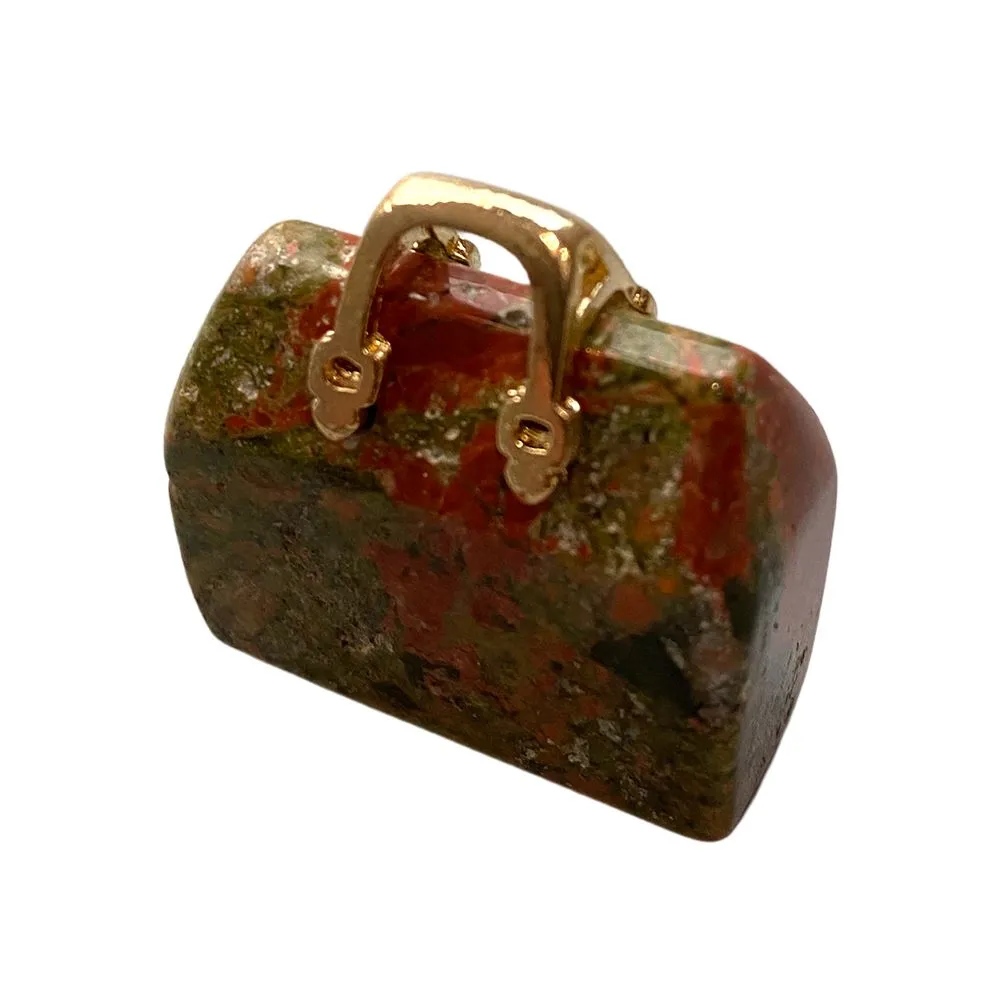 Mini Crystal Handbags, 2-2.5cm, Unakite