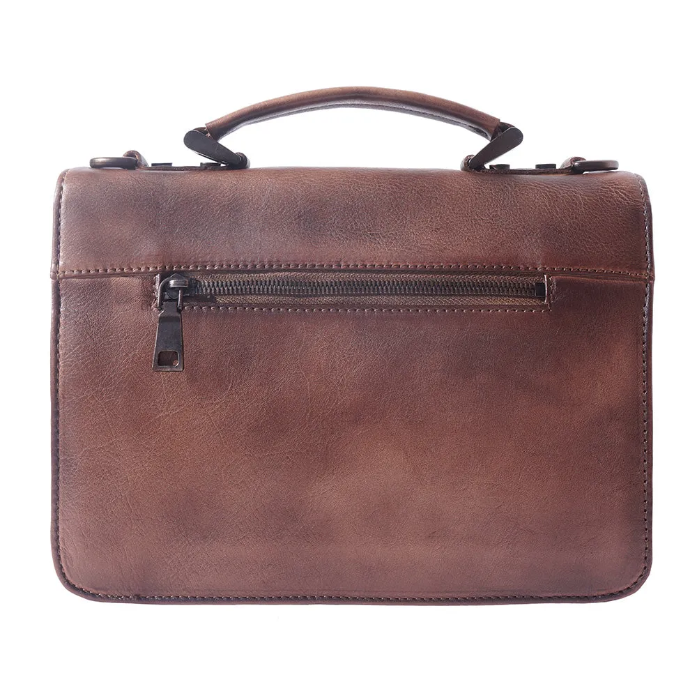 Mini vintage briefcase with two compartments and a front pocket