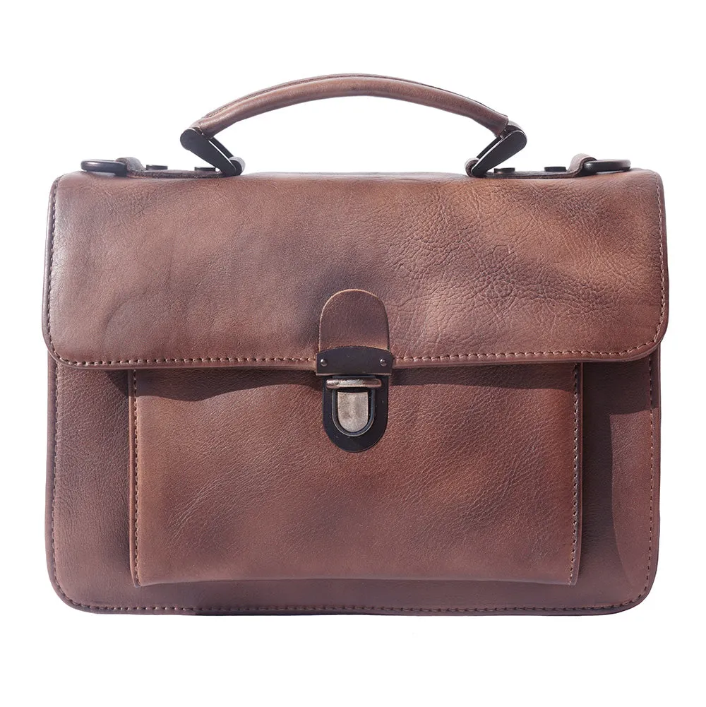 Mini vintage briefcase with two compartments and a front pocket