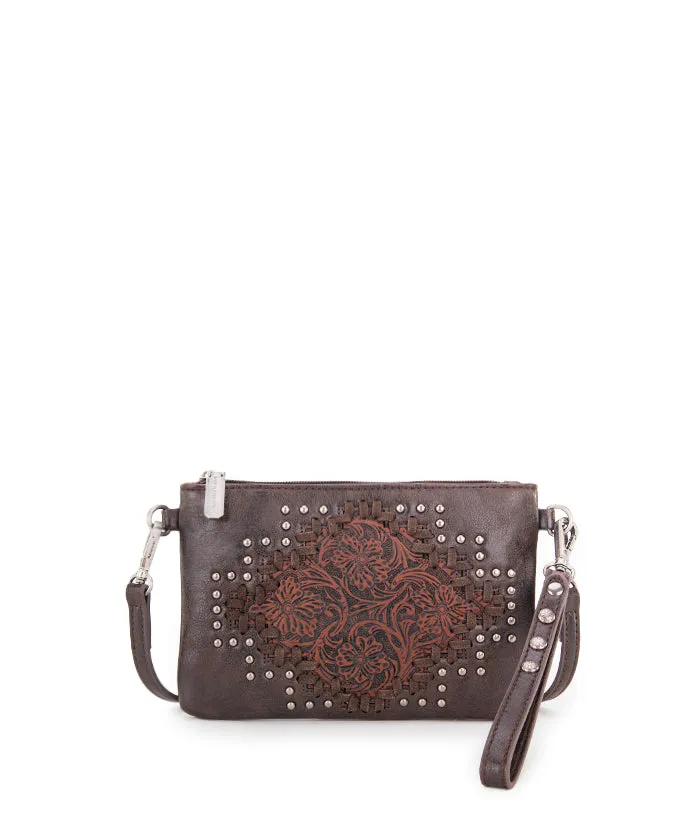 Montana West Tooled Studded Crossbody