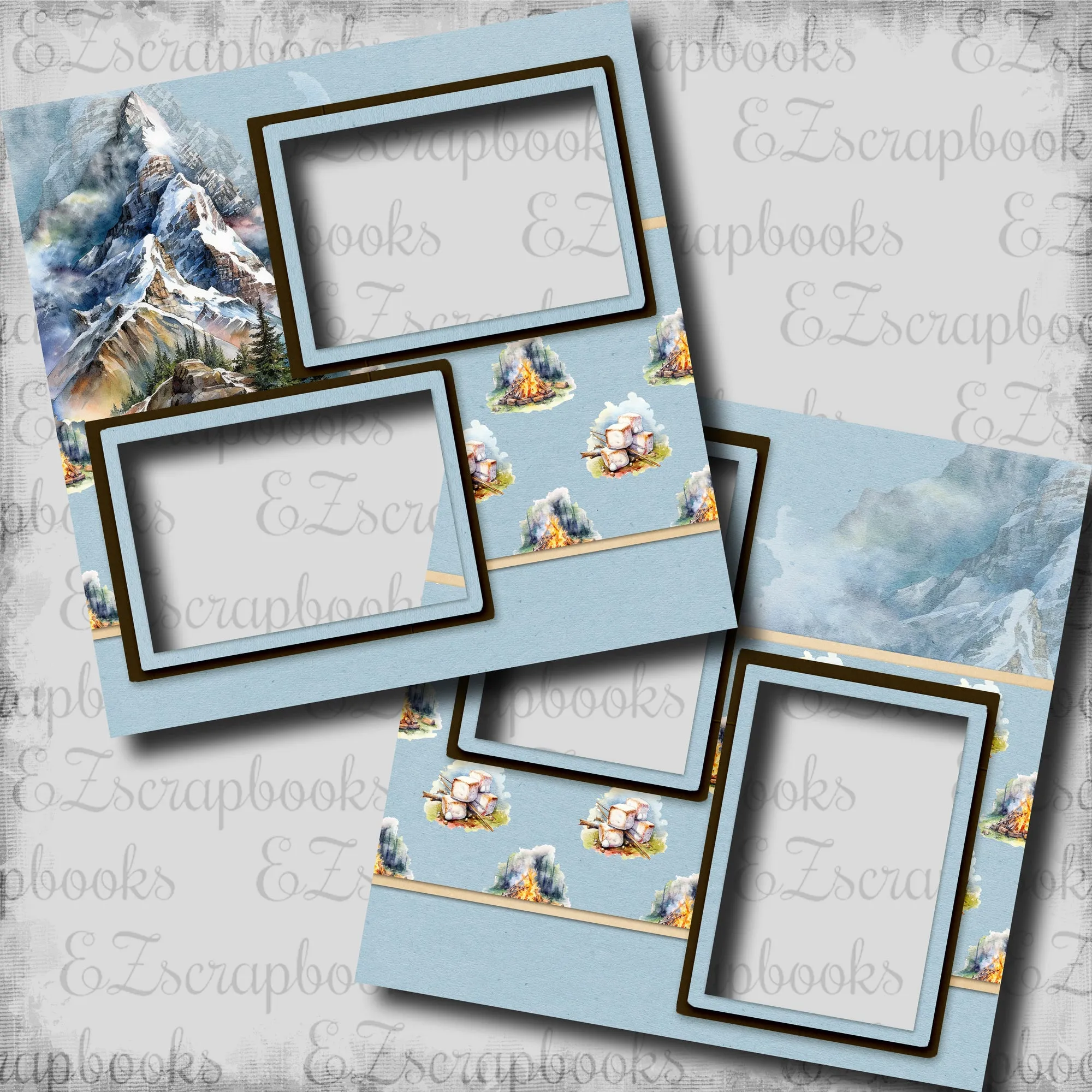 Mountain Memories - EZ Digital Scrapbook Pages - INSTANT DOWNLOAD