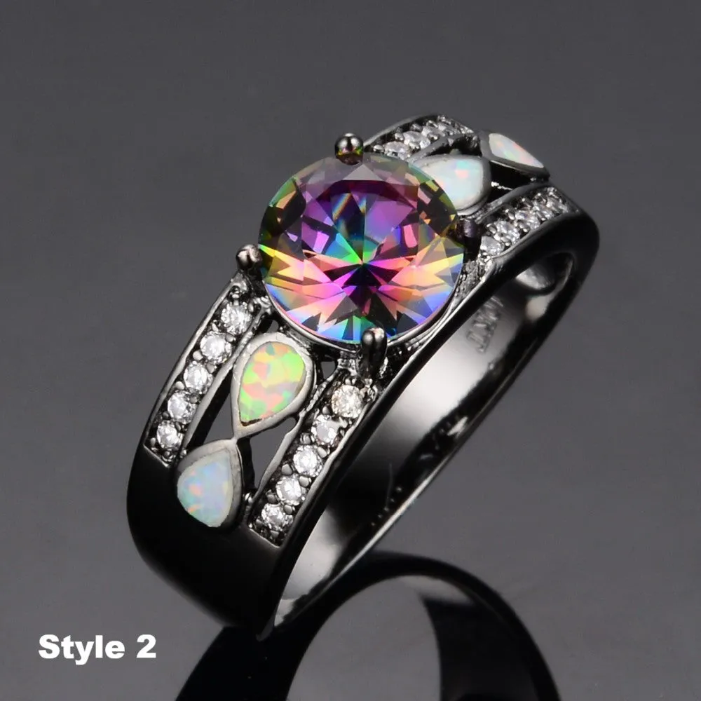 Mystic Topaz & Fire Opal Ring