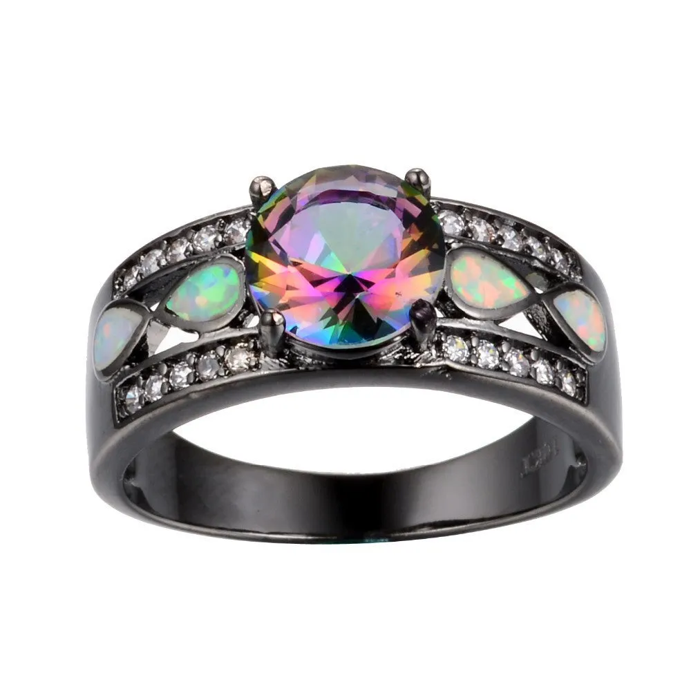 Mystic Topaz & Fire Opal Ring