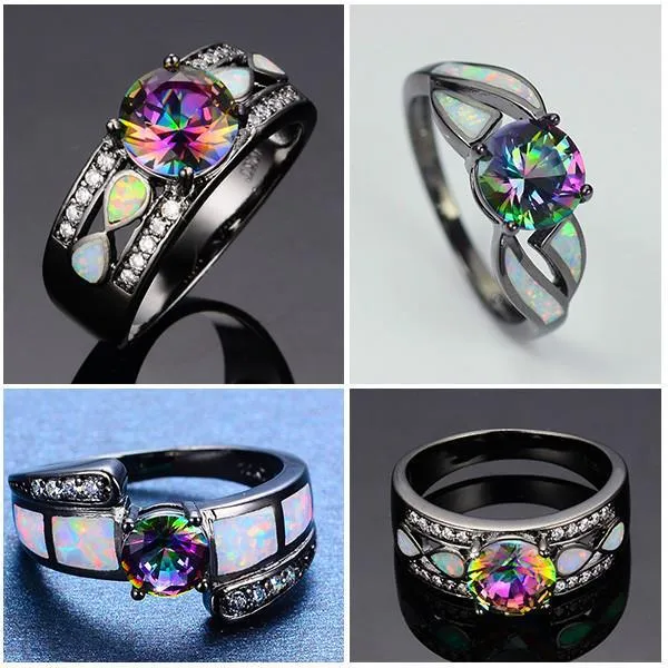 Mystic Topaz & Fire Opal Ring