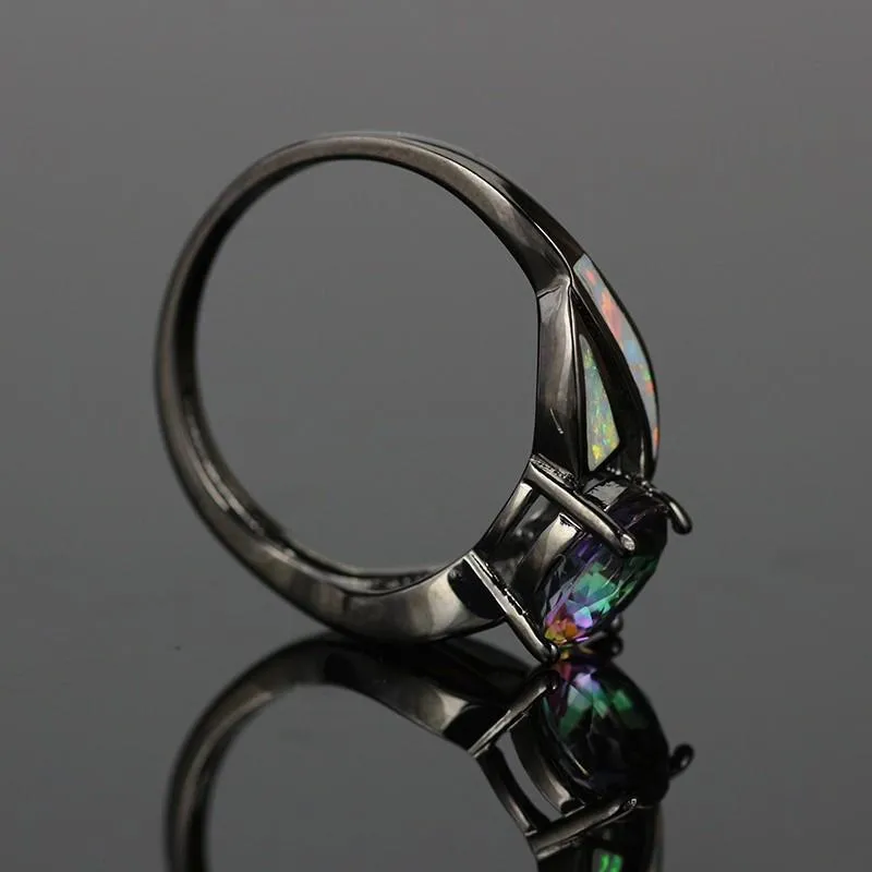 Mystic Topaz & Fire Opal Ring