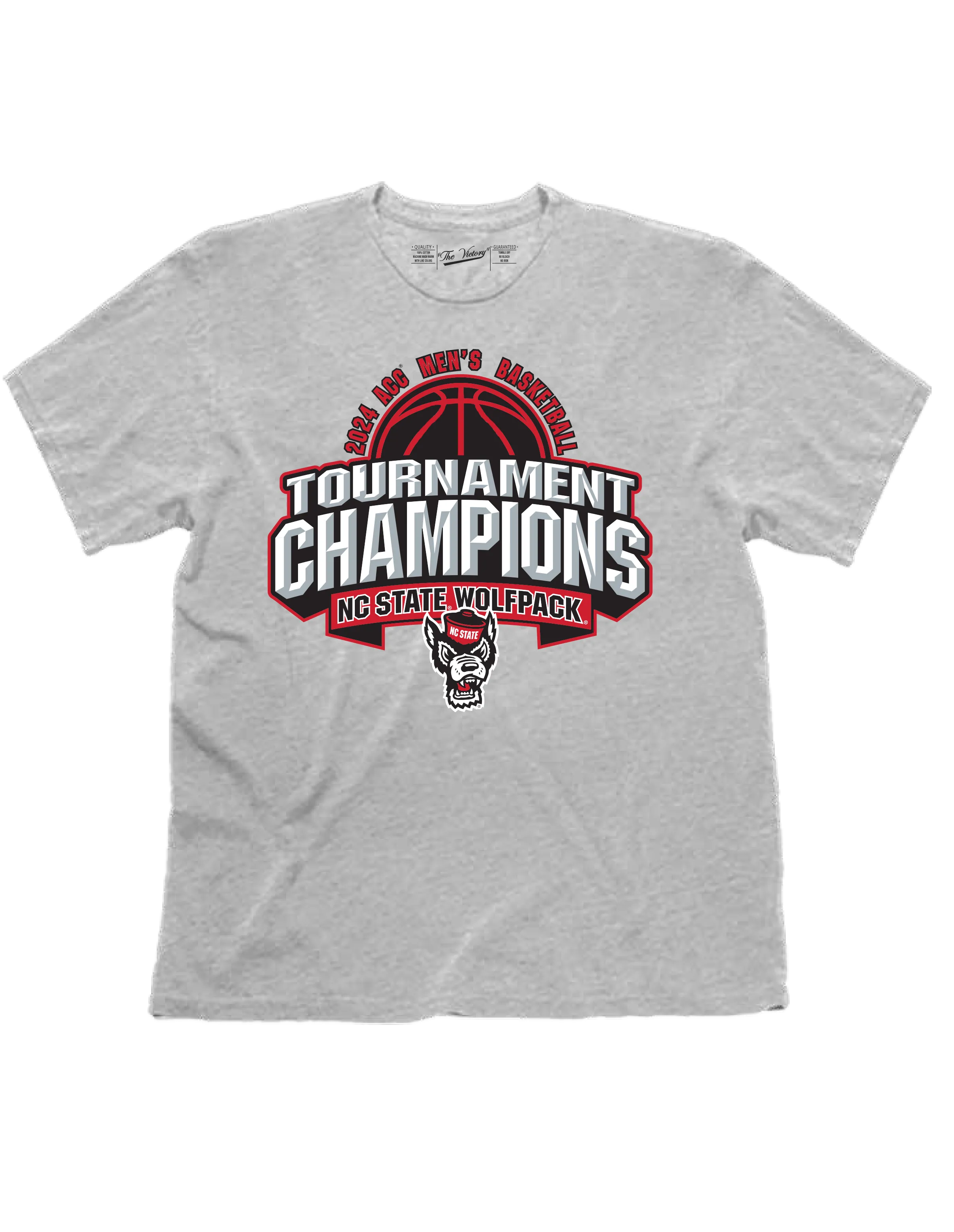 NC State Wolfpack ACC 2024 Basketball Champions Sports Grey Youth T-Shirt