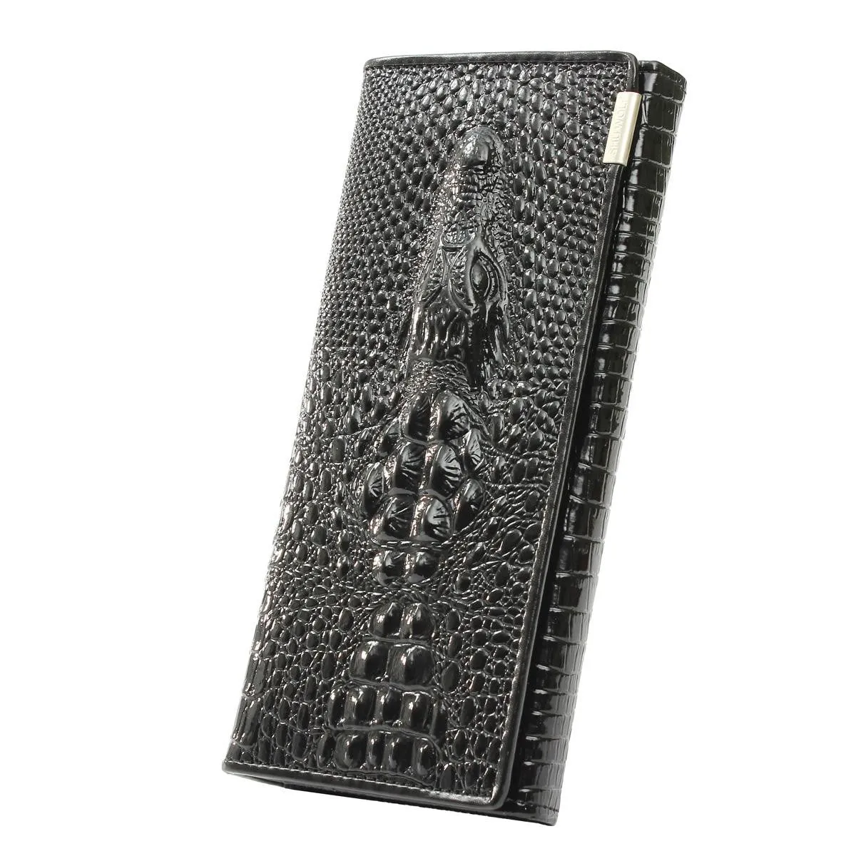 New Arrival 3D Crocodile Grain Women Long Wallets Genuine Leather Embossed Design Draw-out Type Female Wallet Clutch Purses Carteira