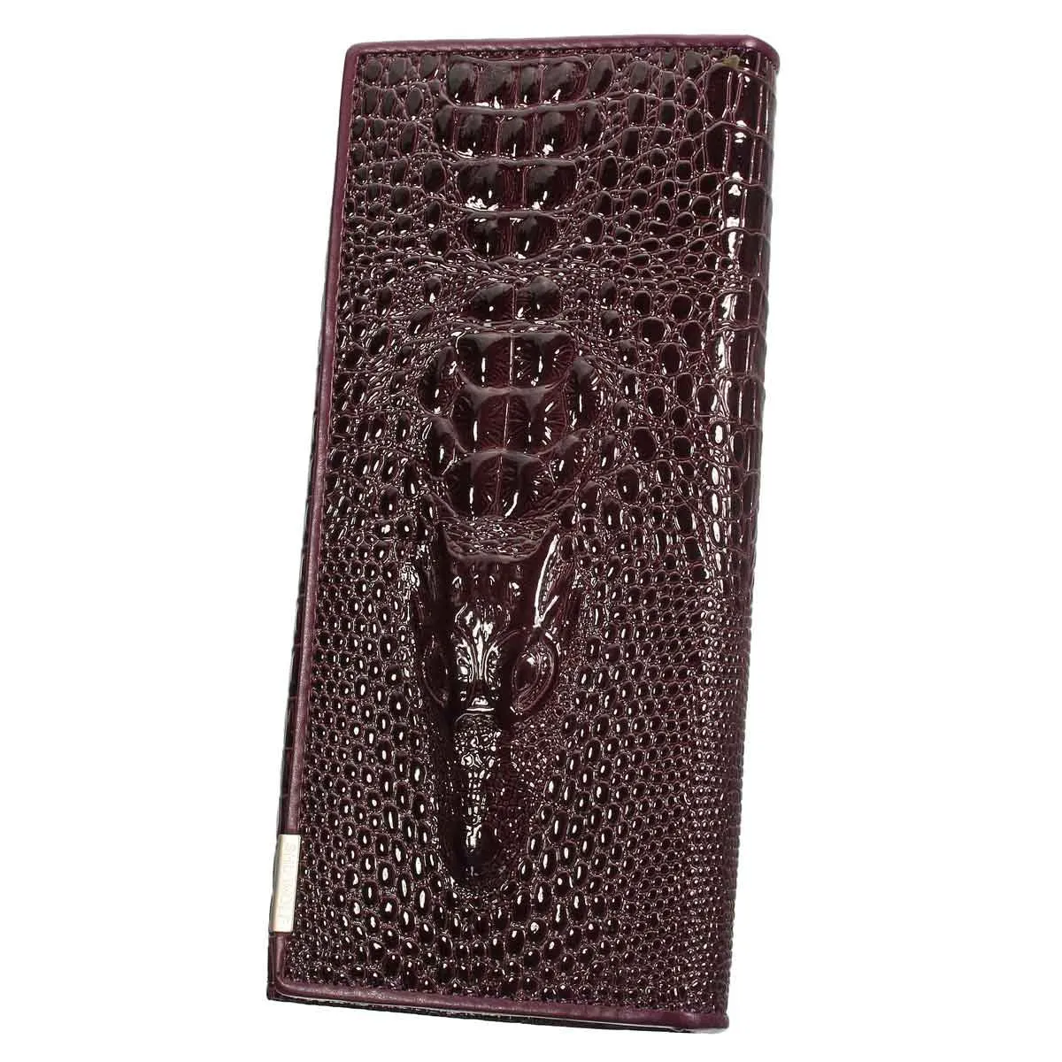 New Arrival 3D Crocodile Grain Women Long Wallets Genuine Leather Embossed Design Draw-out Type Female Wallet Clutch Purses Carteira