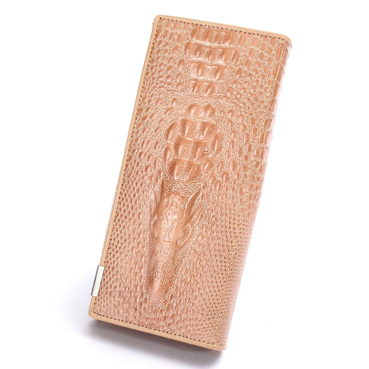 New Arrival 3D Crocodile Grain Women Long Wallets Genuine Leather Embossed Design Draw-out Type Female Wallet Clutch Purses Carteira