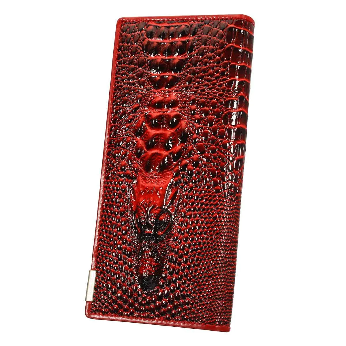 New Arrival 3D Crocodile Grain Women Long Wallets Genuine Leather Embossed Design Draw-out Type Female Wallet Clutch Purses Carteira