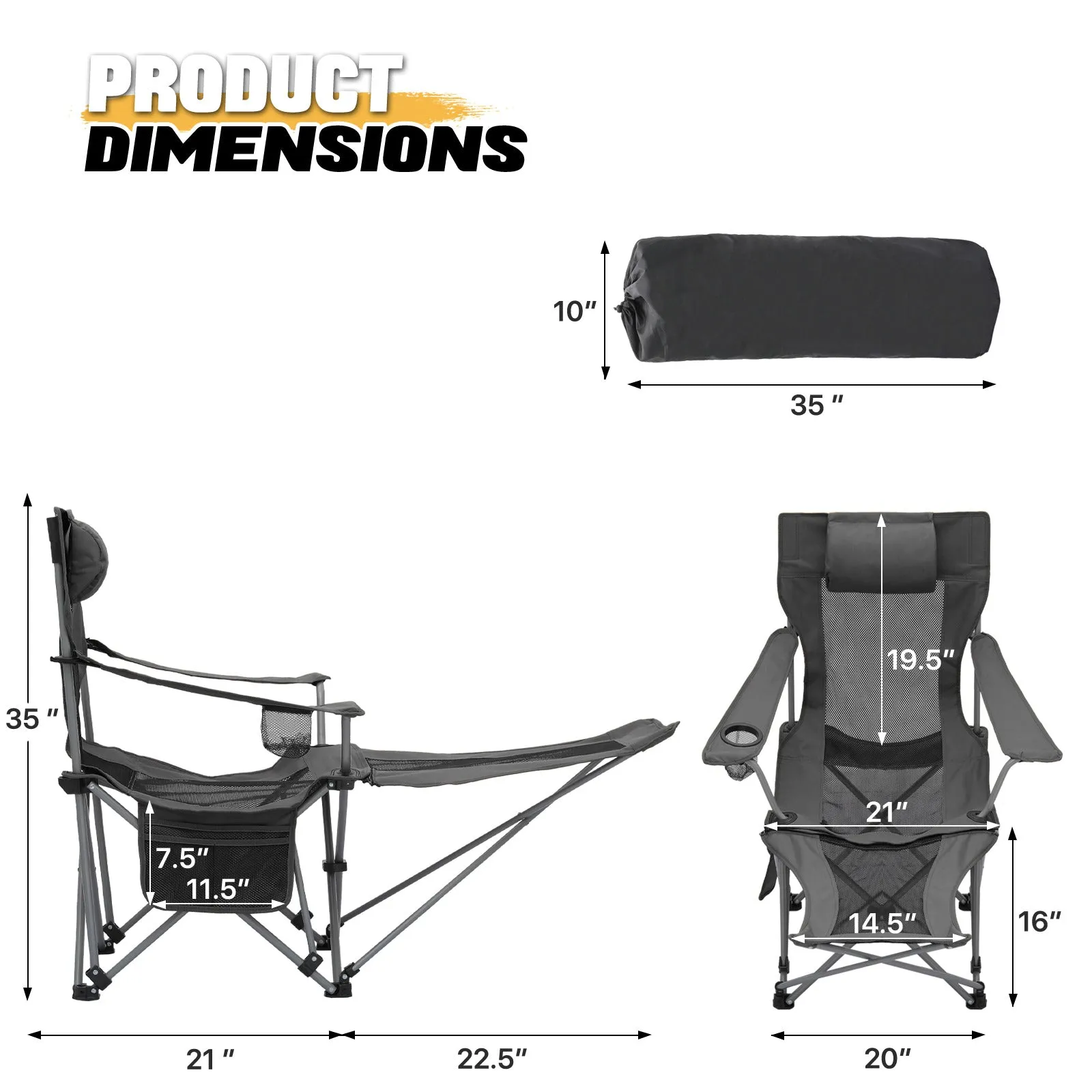 Outdoor Camping Chairs - Steel Tube - Oxford Fabric