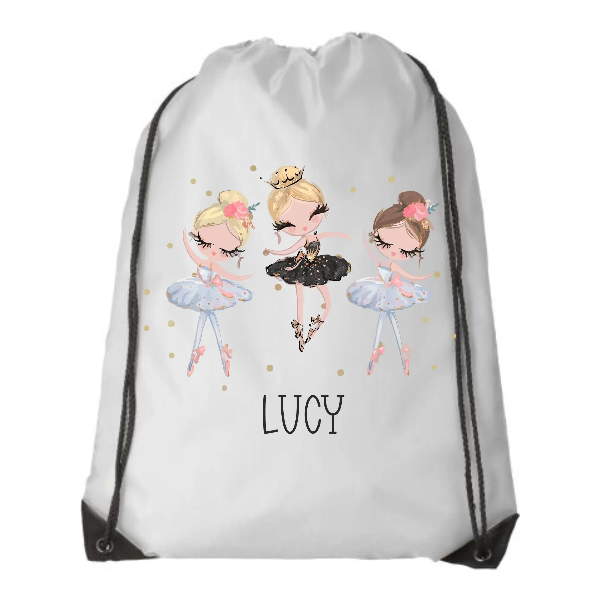 Personalised Ballerina Drawstring Bag - PE Bag - Swimming Bag - Ballet Girls - Matching Pencil Case