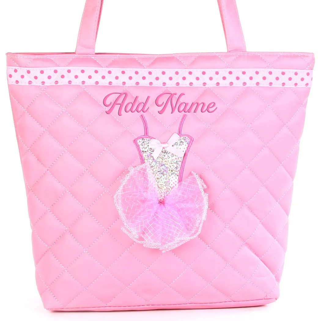 Personalized Embroidered Ballerina Dance Tote Bag