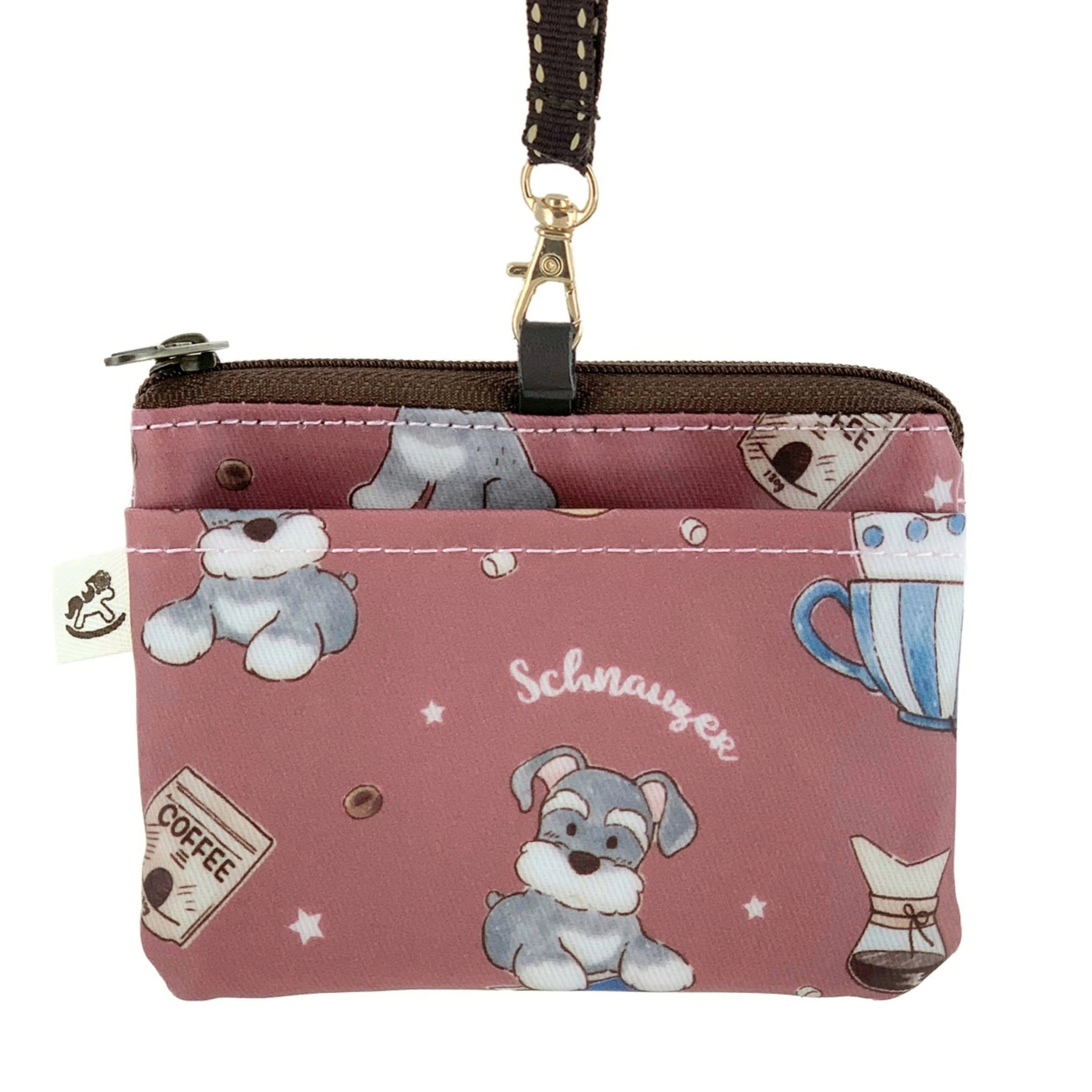 Pink Sunrise Schnauzers Card & Coin Purse