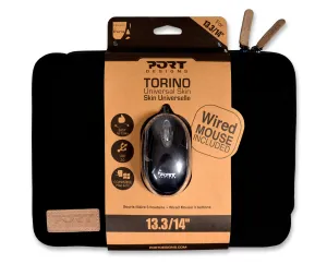 Port Pc Accessories Torino Black Skin For 13.3 Inch Plus Wd Mouse 501777