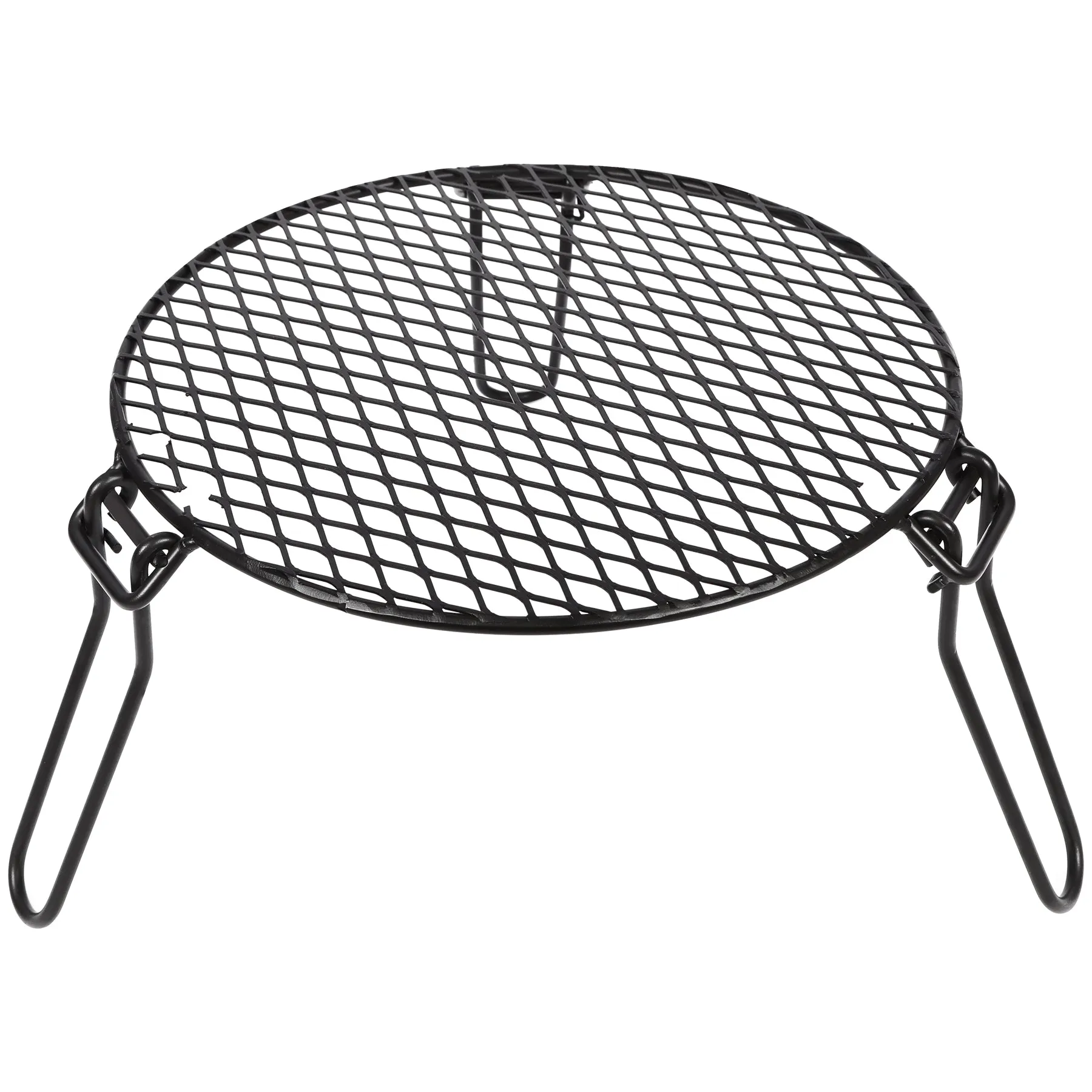 Portable Round Campfire Grill Grate with Foldable Legs, 12”