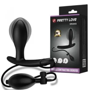 Pretty Love - Drake Inflatable Muscle Contracting Exercise Butt Plug (Black)