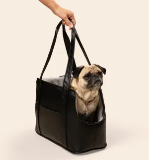 PupTote™ 3-in-1 Faux Leather Dog Carrier Bag - Black