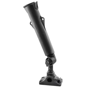 RAM Tough-Tube Fishing Rod Holder with 3in Length Spline Post, Combination Bulkhead/Flat Surface Base & Plunger