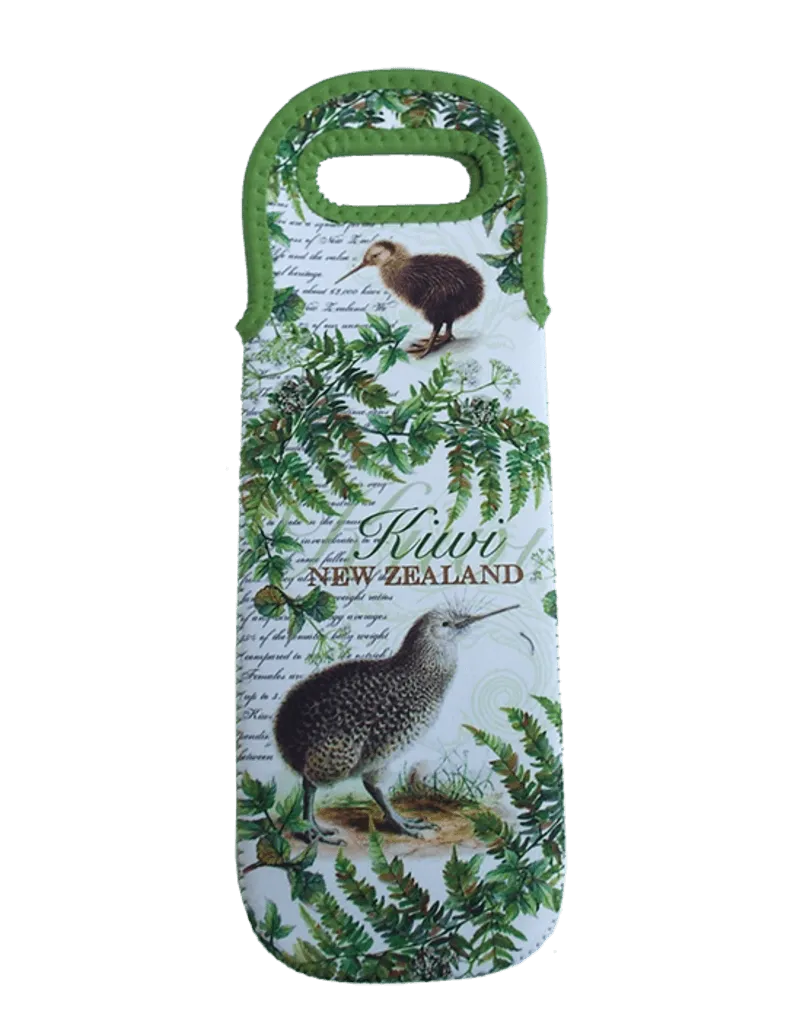 Retro NZ Kiwi Bird Wine Bag