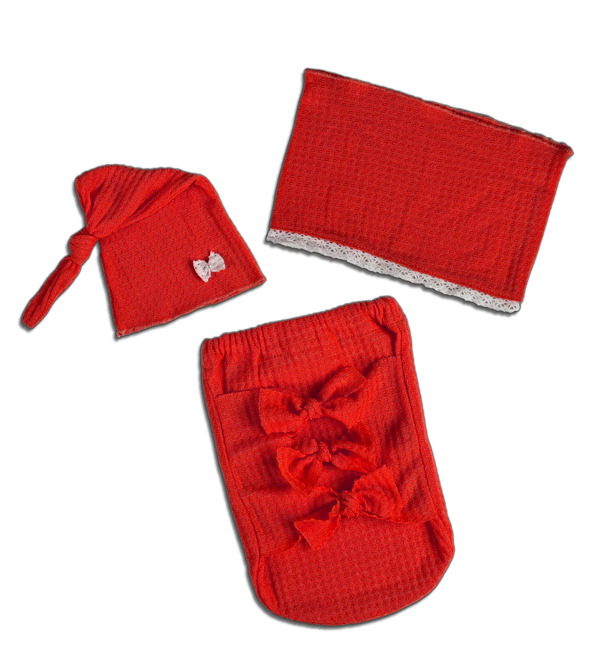 Reversible Swaddle Sack Set - Perforated Red