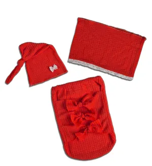 Reversible Swaddle Sack Set - Perforated Red