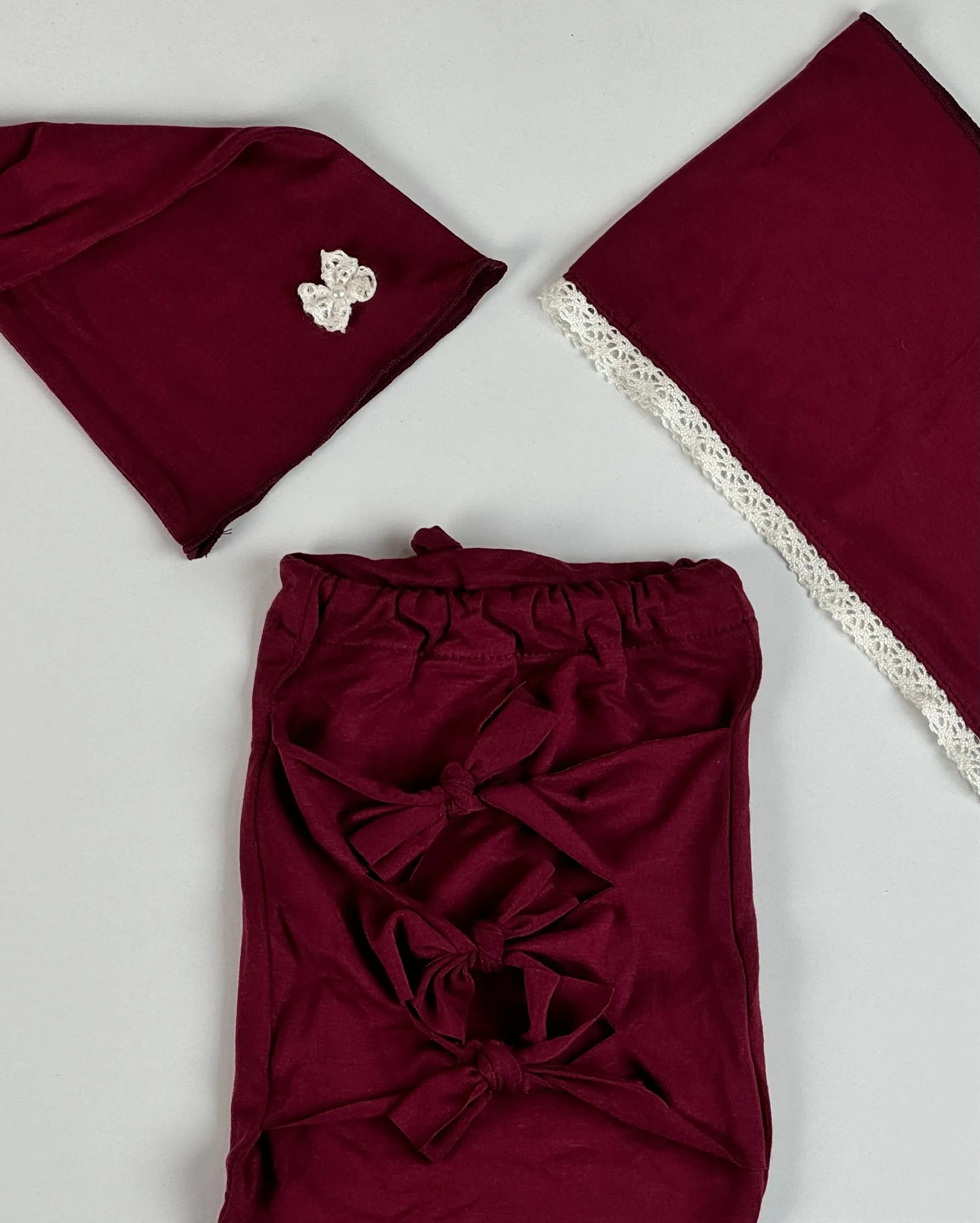 Reversible Swaddle Sack Set - Smooth - Burgundy