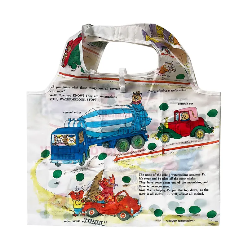 Richard Scarry Portable Shopping Bag · Rolling Watermelons and Ski School *Limited Edition