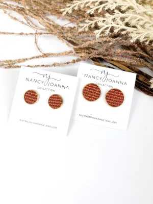 Rusty Textured Stripe Studs