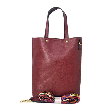 !SALE! Wine Faux Leather NGIL Bucket Handbag