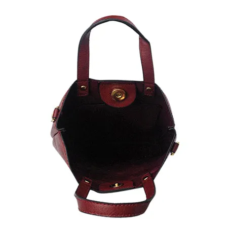 !SALE! Wine Faux Leather NGIL Bucket Handbag