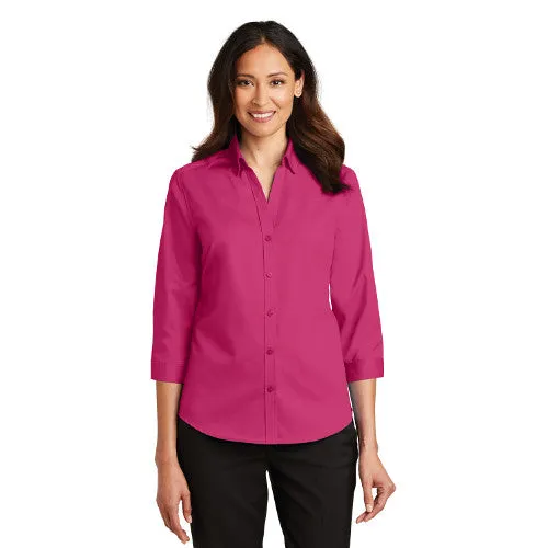 Sand Bar Pt. Port Authority® Ladies 3/4-Sleeve SuperPro™ Twill Shirt L665